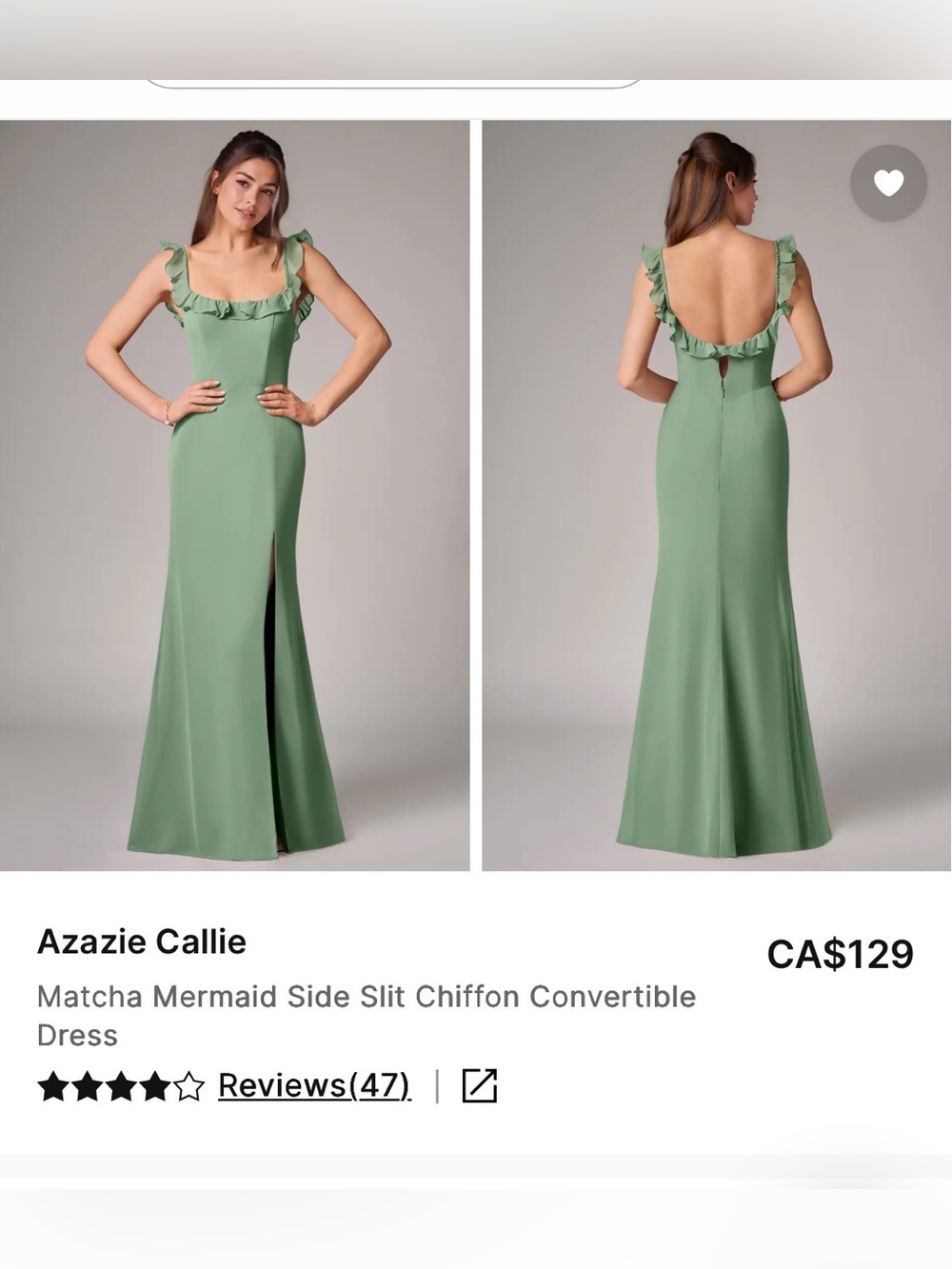 Azazie Matcha bridesmaid dress size 2